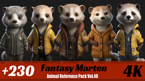 +230 Fantasy Marten | 4K | Animal Reference Pack Vol.48