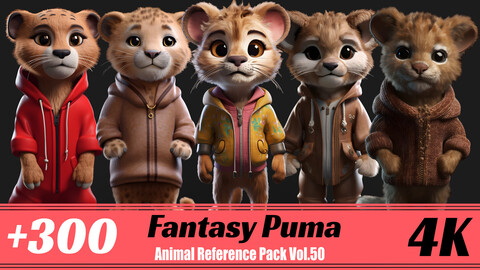 +300 Fantasy Puma | 4K | Animal Reference Pack Vol.50