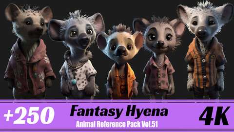 +250 Fantasy Hyena | 4K | Animal Reference Pack Vol.51