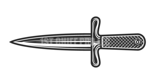 Gangster Knife Template In Vintage Monochrome Style Isolated Vector Illustration