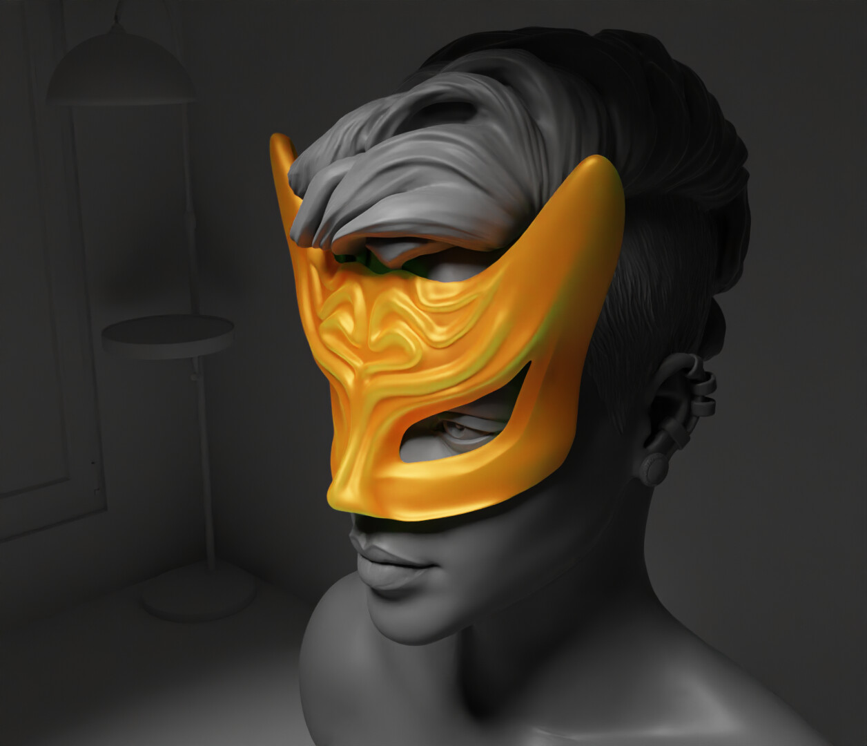 Artstation Masquerade Prom Party Face Mask 3d Print Model Resources 4506