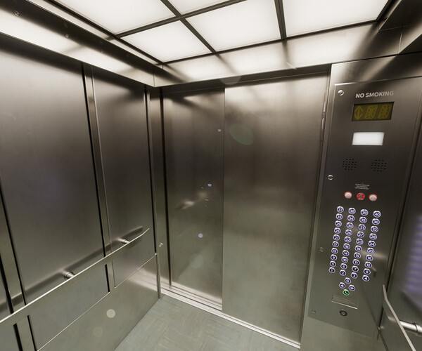 ArtStation - Real-time Elevator Cab Interior 04 | Resources