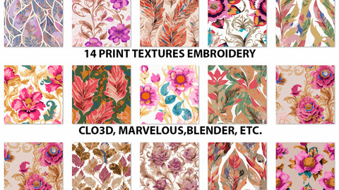 14 EMBROIDERY PRINTS CLOTH