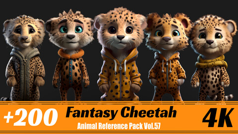 +200 Fantasy Cheetah | 4K | Animal Reference Pack Vol.57