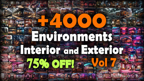 4000 Environments (Interior and Exterior) Reference Pack | MEGA Bundle | 4K | v.7