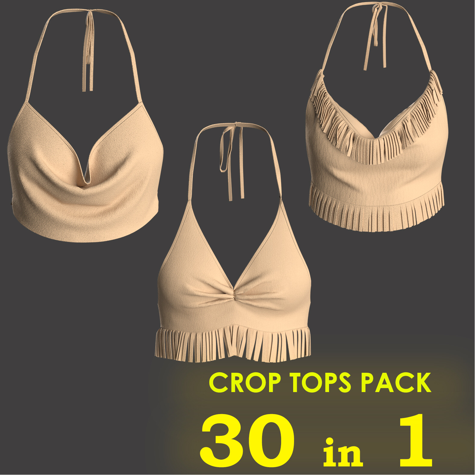 ArtStation - 30 Different Female Crop Tops