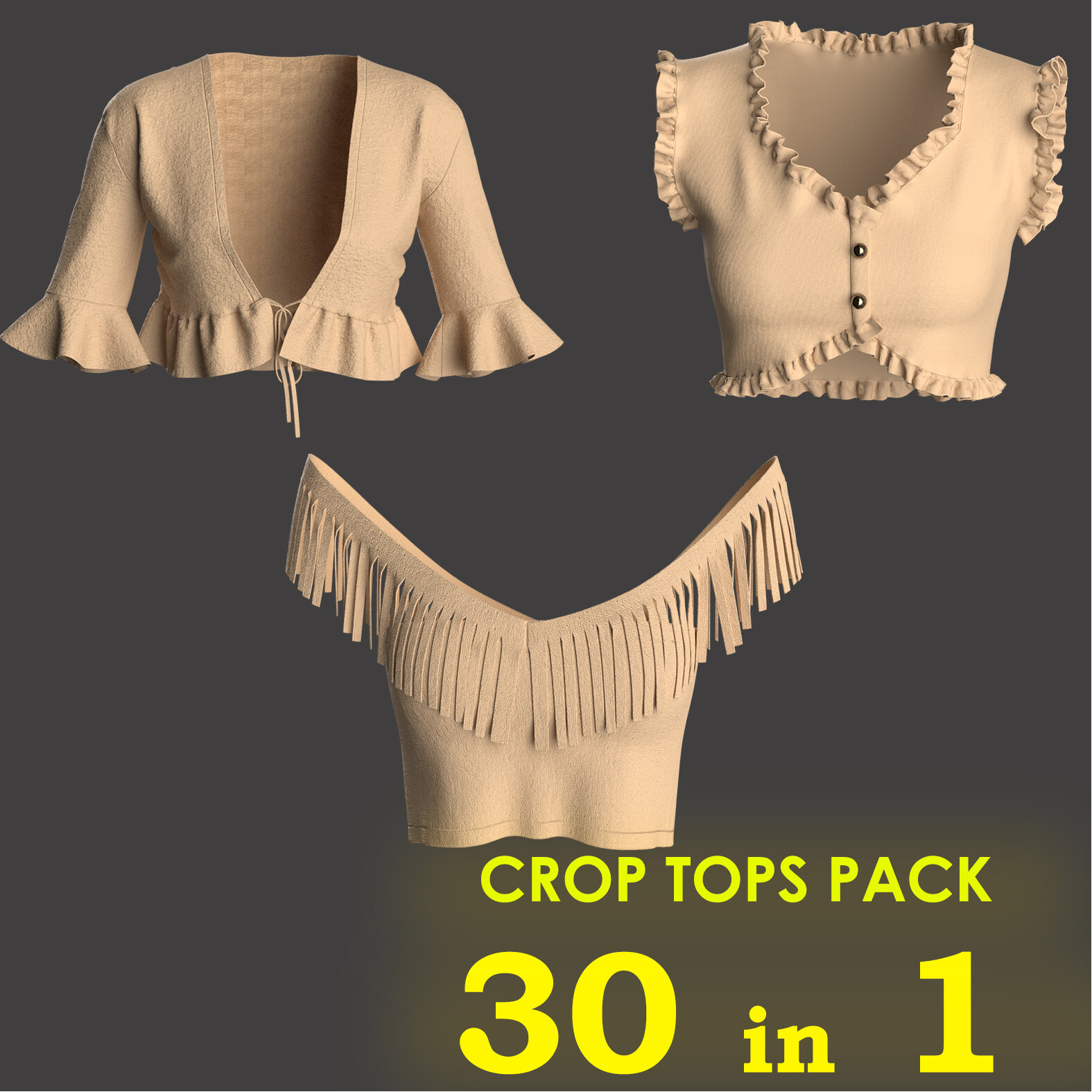 ArtStation - 30 Different Female Crop Tops