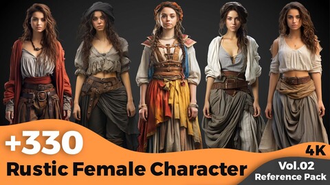 +330 Rustic Female Character Concept(4k)