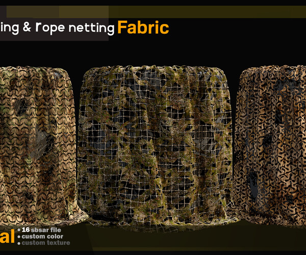 ArtStation - camo netting & rope netting fabric Material -SBSAR