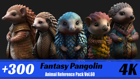 +300 Fantasy Pangolin | 4K | Animal Reference Pack Vol.60