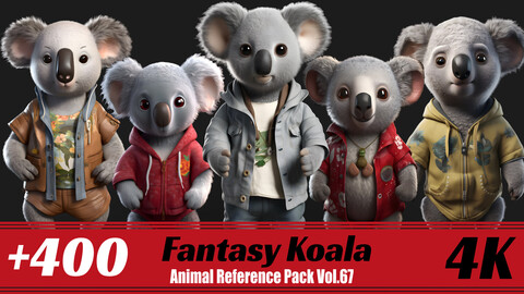 +400 Fantasy Koala | 4K | Animal Reference Pack Vol.67