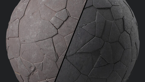 Pavement Materials 78- Brush Rock Stone | Sbsar Pbr 4k Seamless