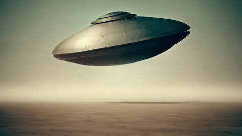 Realistic Digital Art of a UFO