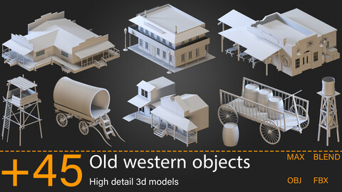 +45- Old western objects - Kitbash-vol.01