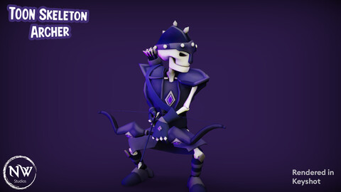 Stylized Skeleton Archer - Mobile Game Ready Model