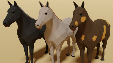 Low Poly Horses Pack by Ayata