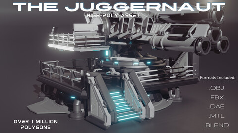 The Juggernaut Sci-Fi Cannon | High Poly 3D Model