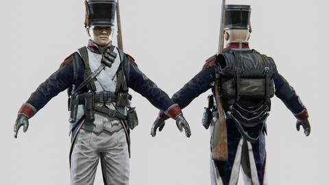 Soldier Napoleon Infantry Rigged