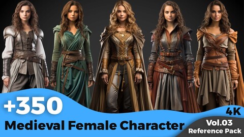 +350 Medieval Female Character Concept(4k)