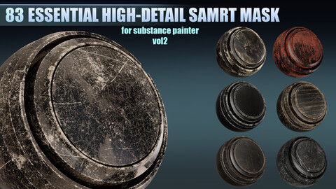 83 High-Detail Smart Mask - Texturing Essential / substance painter vol 2- MEGA PACK