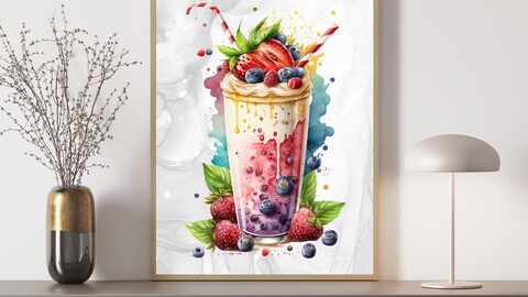 Watercolor Smoothies And Juices 1