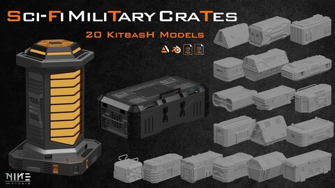 20 Sci-fi Military Crates (Boxes)