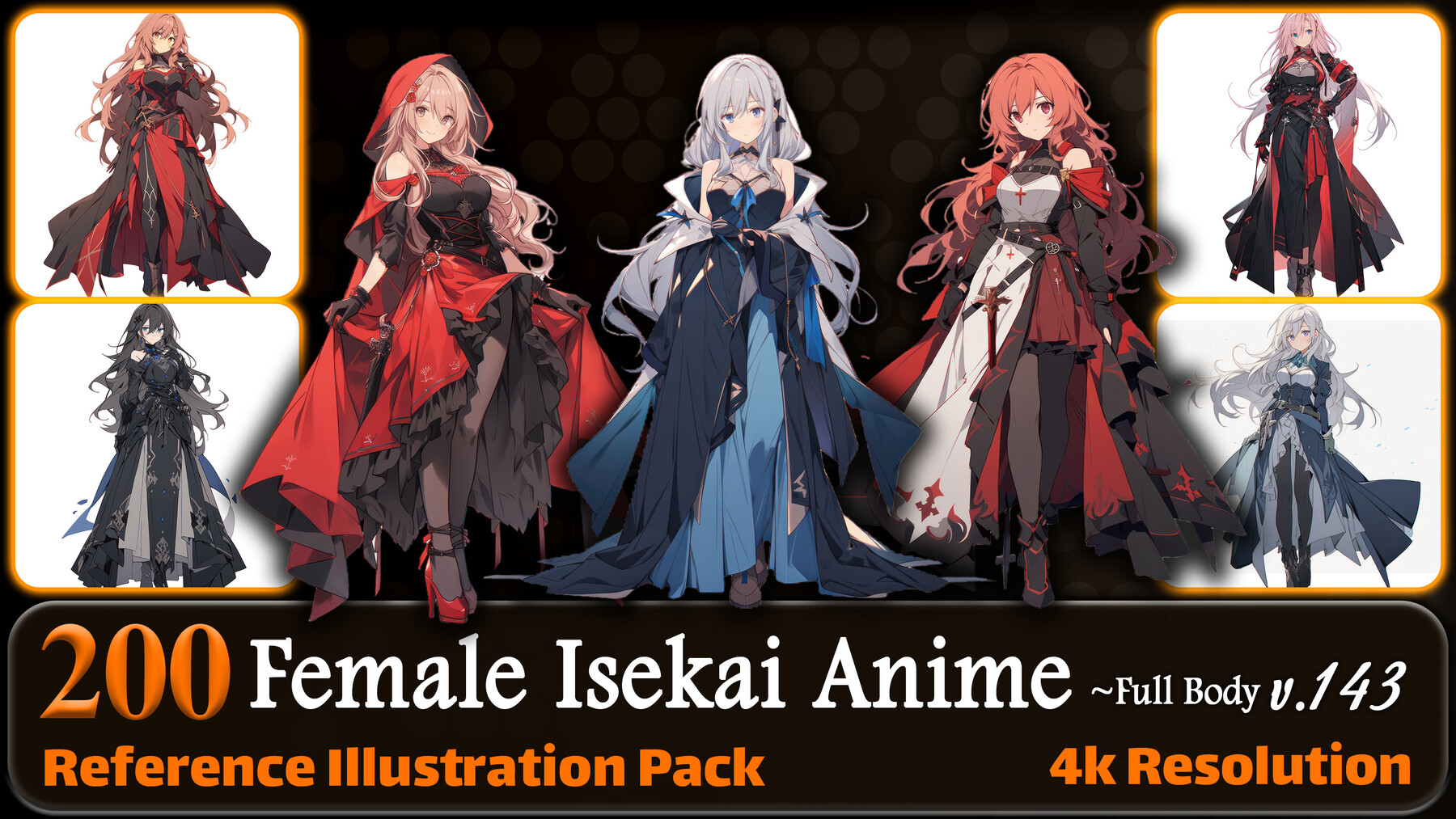 Amelie Anime 200 Female Isekai Anime Full Body Reference Pack 4k V143 6787