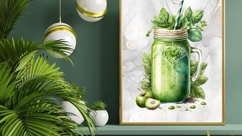 Watercolor Smoothies And Juices 6
