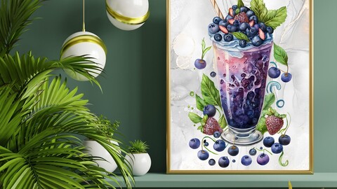 Watercolor Smoothies And Juices 9