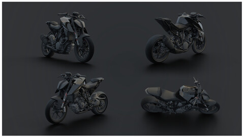 KTM Duke | Bike model 3D | Realistic Textured file | Download Now