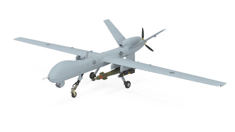 General Atomics UAV MQ-9 Reaper Military Aircraft Drone 3D Model