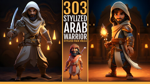 303 Stylized Arab Warrior VOL54