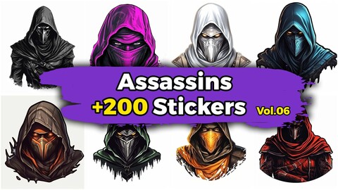 +200 Assassins Stickers (4k)