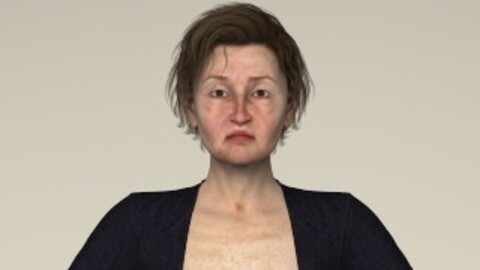 Realistic Old Age Woman 3D Character