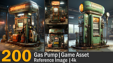 Gas Pump | Game Asset | Reference Images | 4K