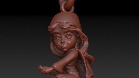 Little Witch Pendant 3D-print model file