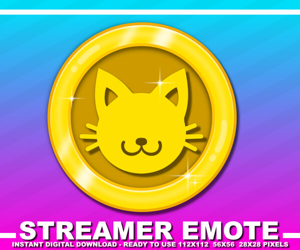 ArtStation - Furry Streamer Emote: Cat Coin Gold | Artworks