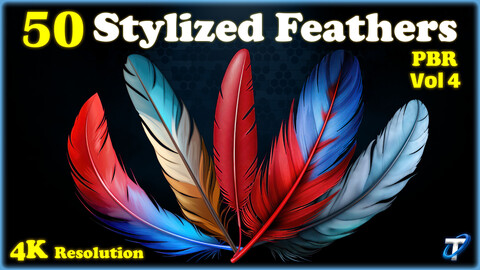 50 Stylized Feather - PBR Textures (MEGA Bundle) - Vol 4