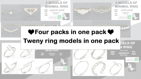 FOUR PACK IN ONE PACK TWENY RING MODELS IN ONE PACK