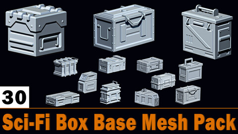 Sci-Fi Box Base Mesh Pack