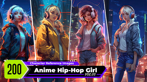 Anime Hip-Hop Girl VOL.03 | 4K Reference Image