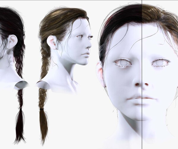 ArtStation - Realistic Female Hairstyle - Long Braid | Game Assets