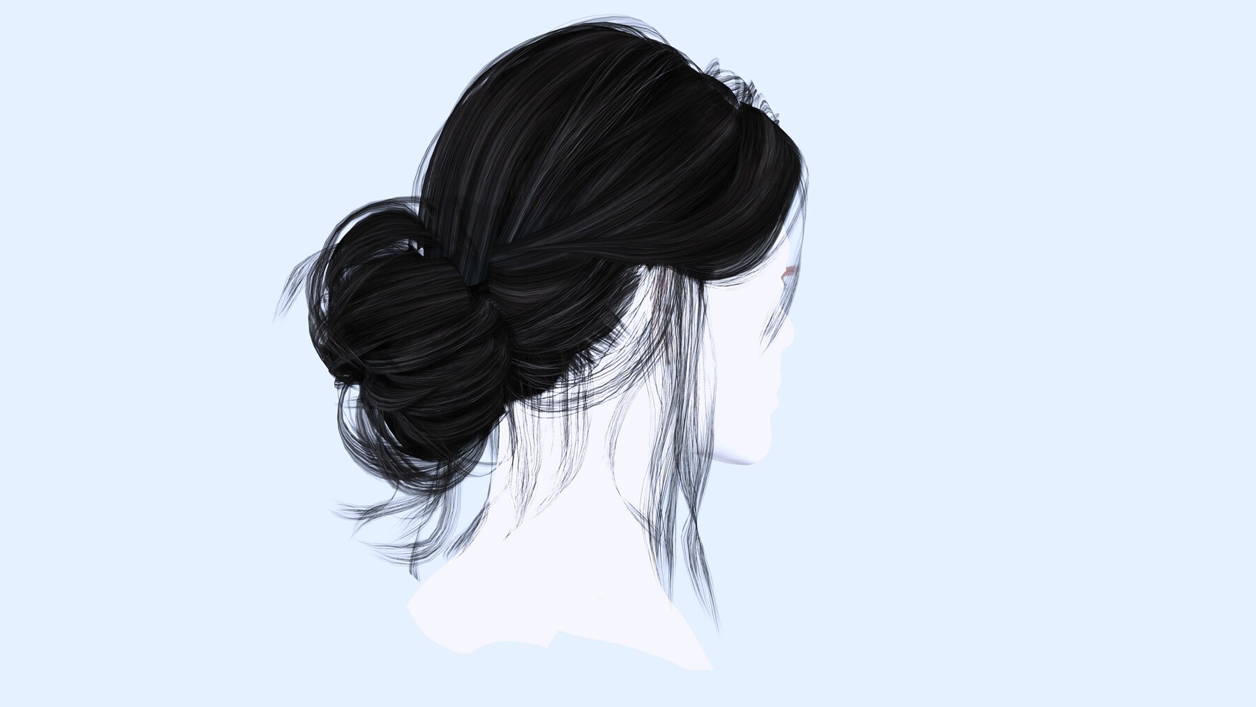 ArtStation - Female Messy Bun Hair Style | Game Assets