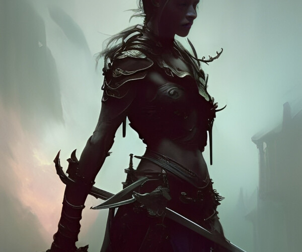 ArtStation - Warrior Girl in the shadows | Artworks