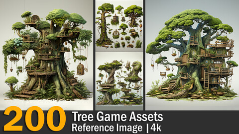 Tree Game Assets | Reference Images | 4K