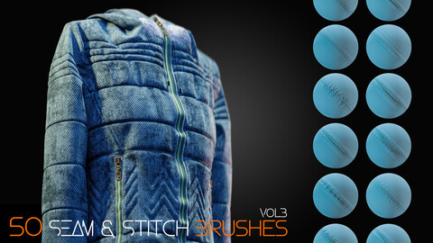 50 Seam & Stitch Brushes - Vol-3