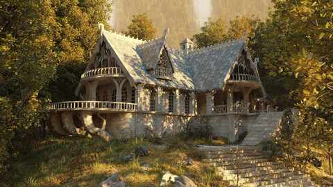 A House in Rivendell Project File (.blend)