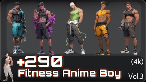 + 290 Fitness Anime Boy Concept (4k)