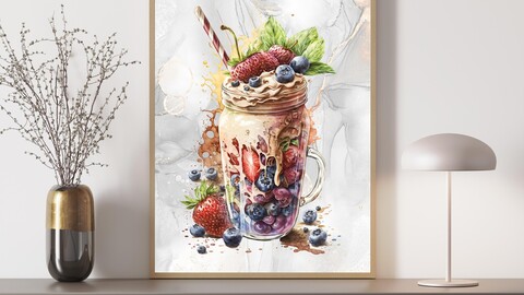 Watercolor Smoothies And Juices 11