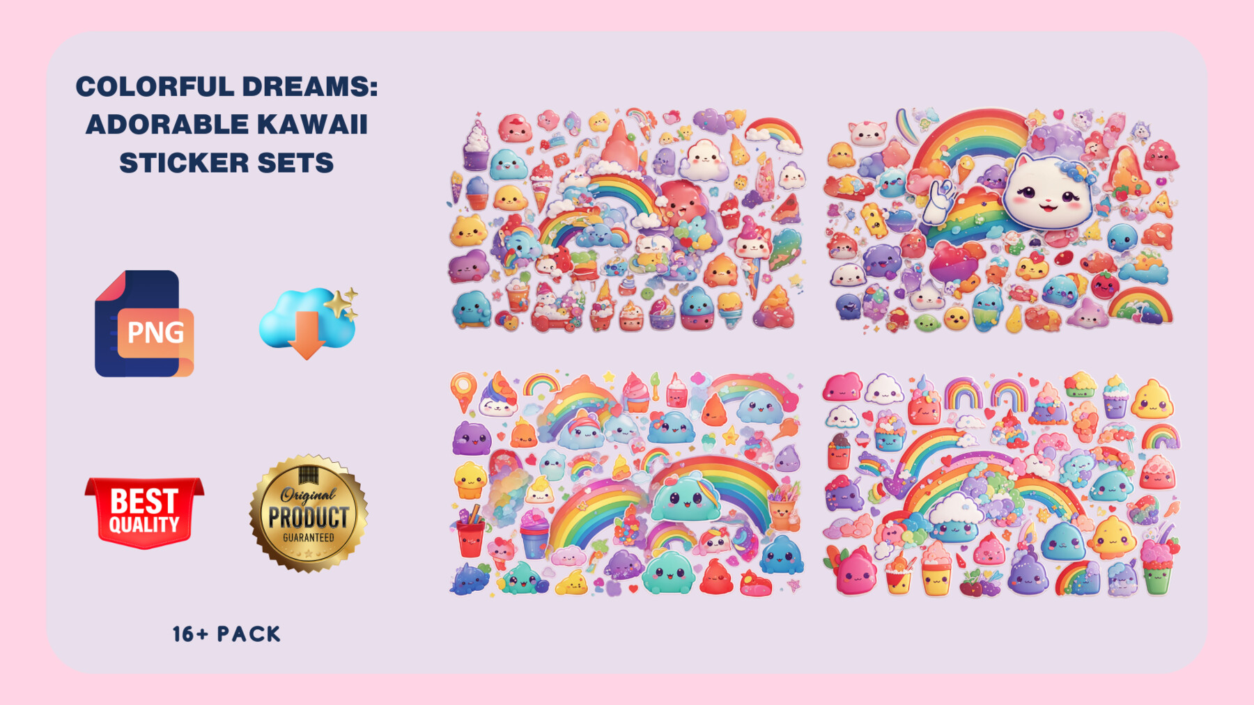 ArtStation - Colorful Dreams: Adorable Kawaii Sticker Sets - Bring